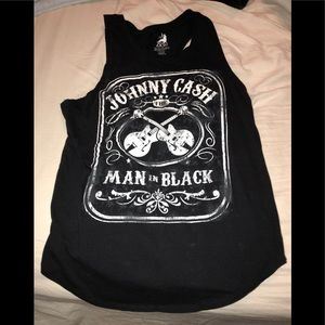 Black Johnny Cash Tank Top